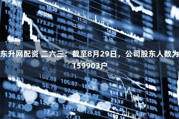 东升网配资 二六三：截至8月29日，公司股东人数为159903户
